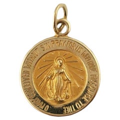14K Yellow Gold Mary Pendant With Chain