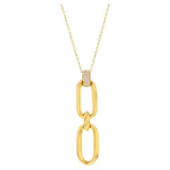 14 Karat Gelbgold Mat finish Diamant-Anhänger