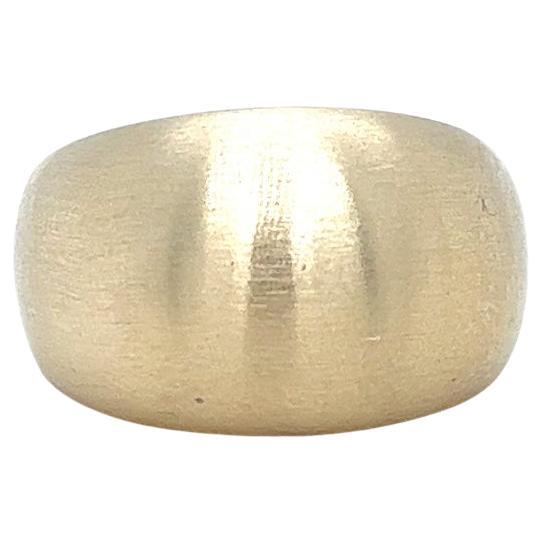 14K Yellow Gold Matte Dome Tapered Ring, Bold Tapered Design