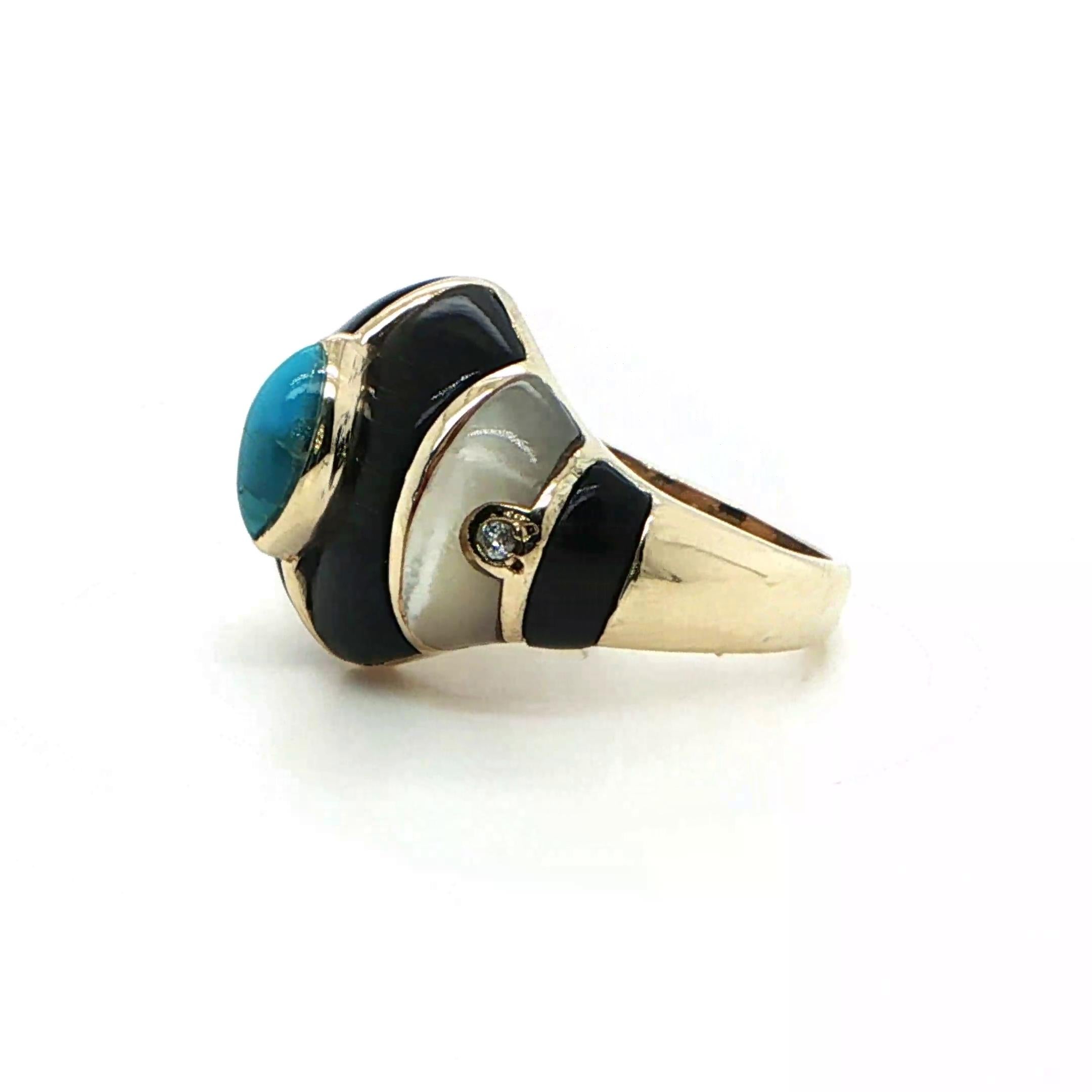 Bague dôme Maz en or jaune 14K Pour femmes en vente