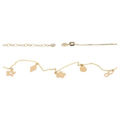 14K Yellow Gold Meaningful Charms Dainty Bracelet