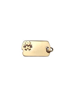 14K Yellow Gold Medical Alert Dog Tag Pendant #24451