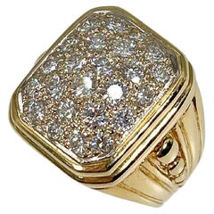 Vintage 14K Yellow Gold Mens 1 CTW Diamond Fashion Ring