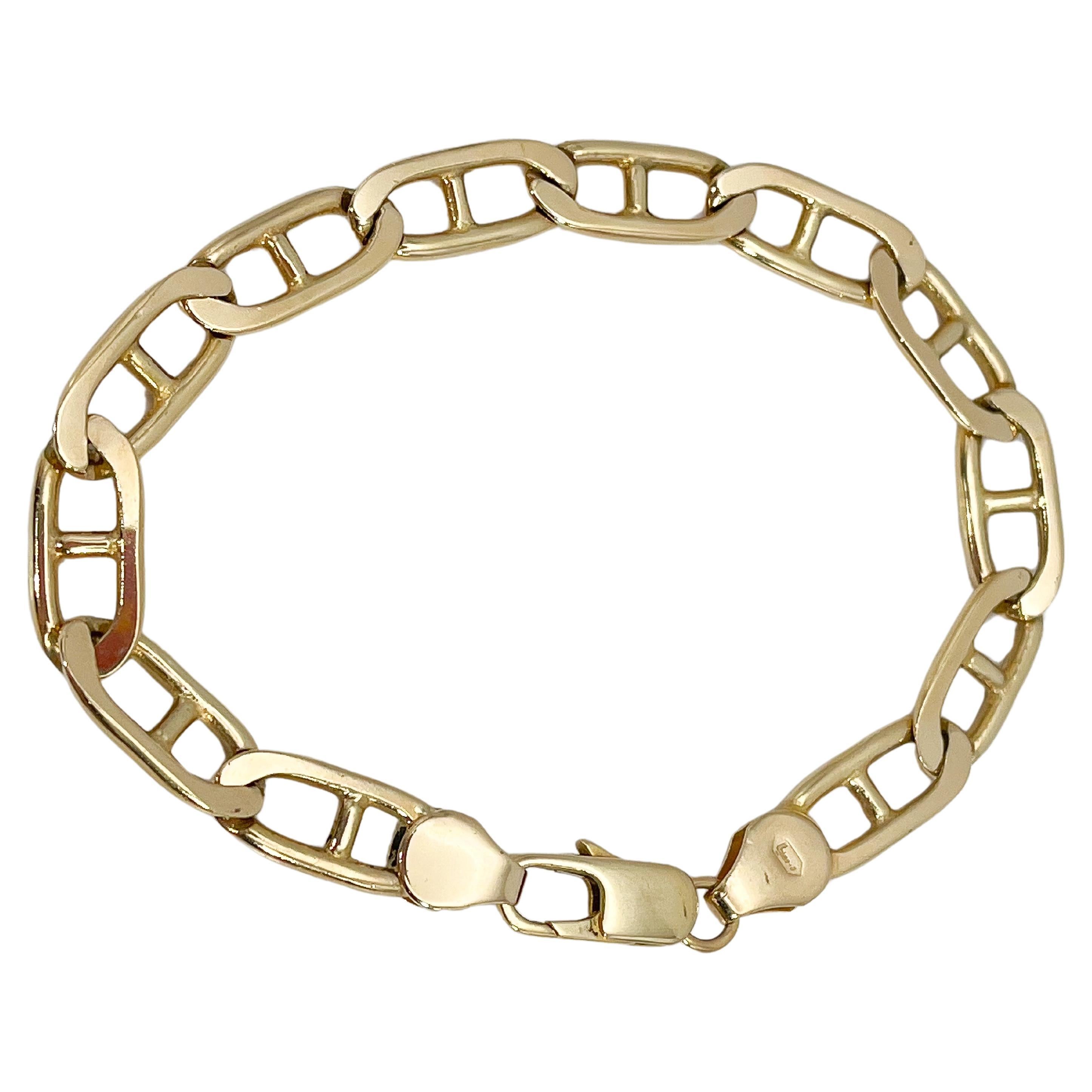 14K Gelbgold Herren Anker-Gliederarmband
