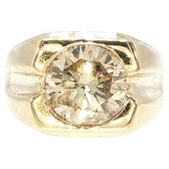 14K Gelbgold Herrenring mit braunen Diamanten 4,08 Karat