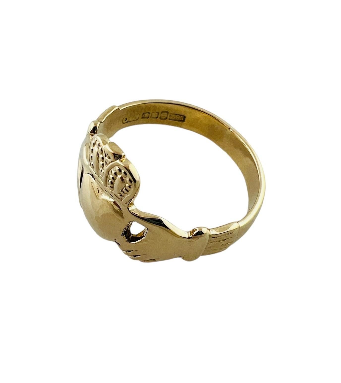 14K Yellow Gold Men's Claddagh Ring #16568 For Sale 6