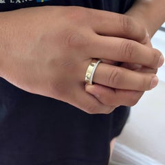 14k Yellow Gold Mens Diamond Band Ring