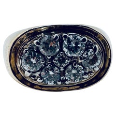 14K Yellow Gold Men’s Diamond Cluster Signet