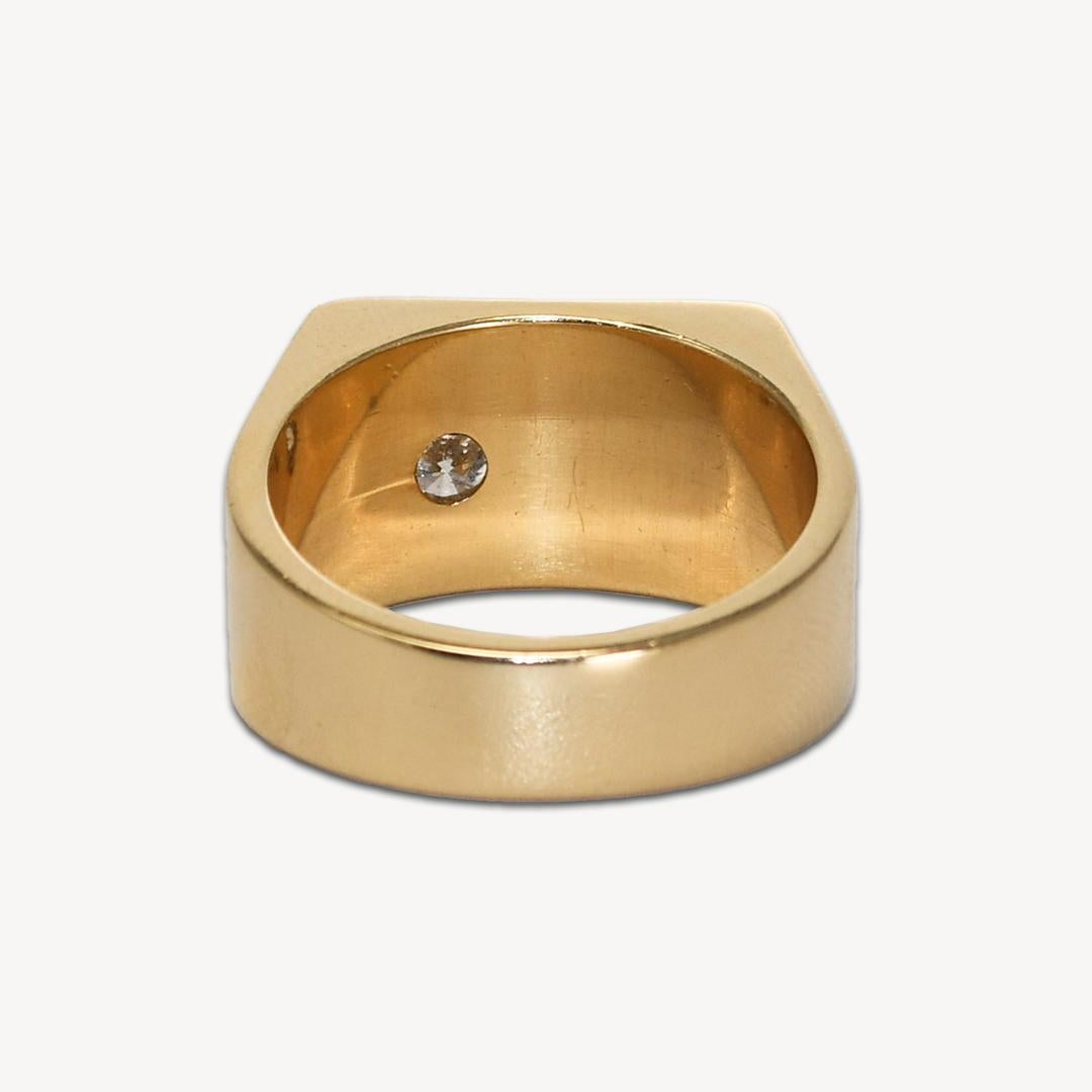 14K Yellow Gold Men's Diamond Ring 0.25ct In Excellent Condition For Sale In Laguna Beach, CA