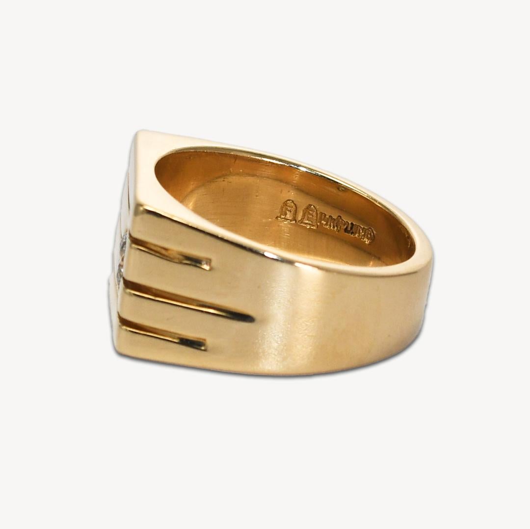 14K Yellow Gold Men's Diamond Ring 0.25ct For Sale 1
