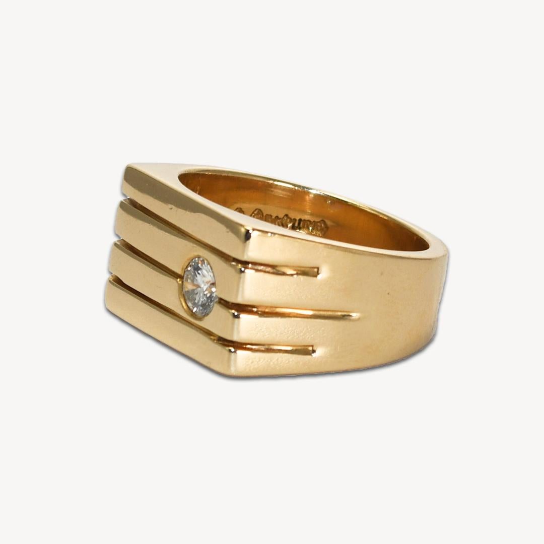 14K Yellow Gold Men's Diamond Ring 0.25ct For Sale 2