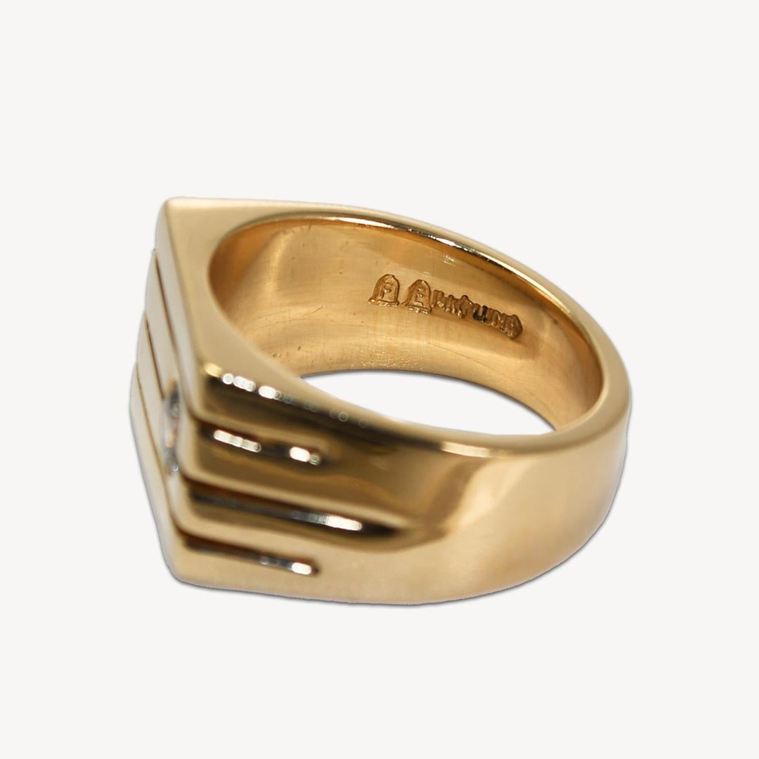14K Yellow Gold Men's Diamond Ring 0.25ct For Sale 3