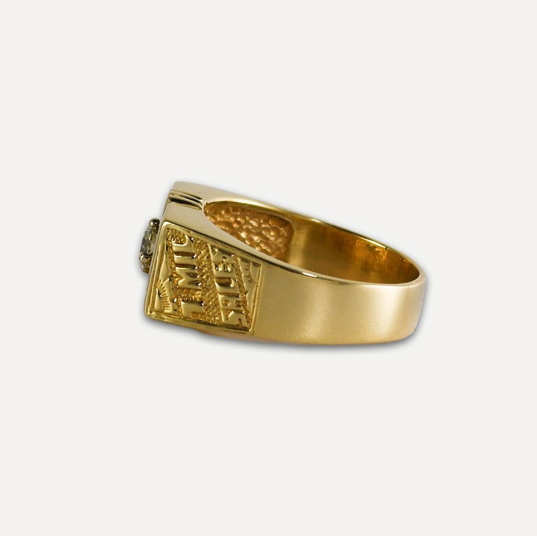 14K Yellow Gold Men's Diamond Ring 0.35ct For Sale 1