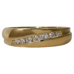 Jonc en or jaune 14K pour homme avec diamant 0.30ct