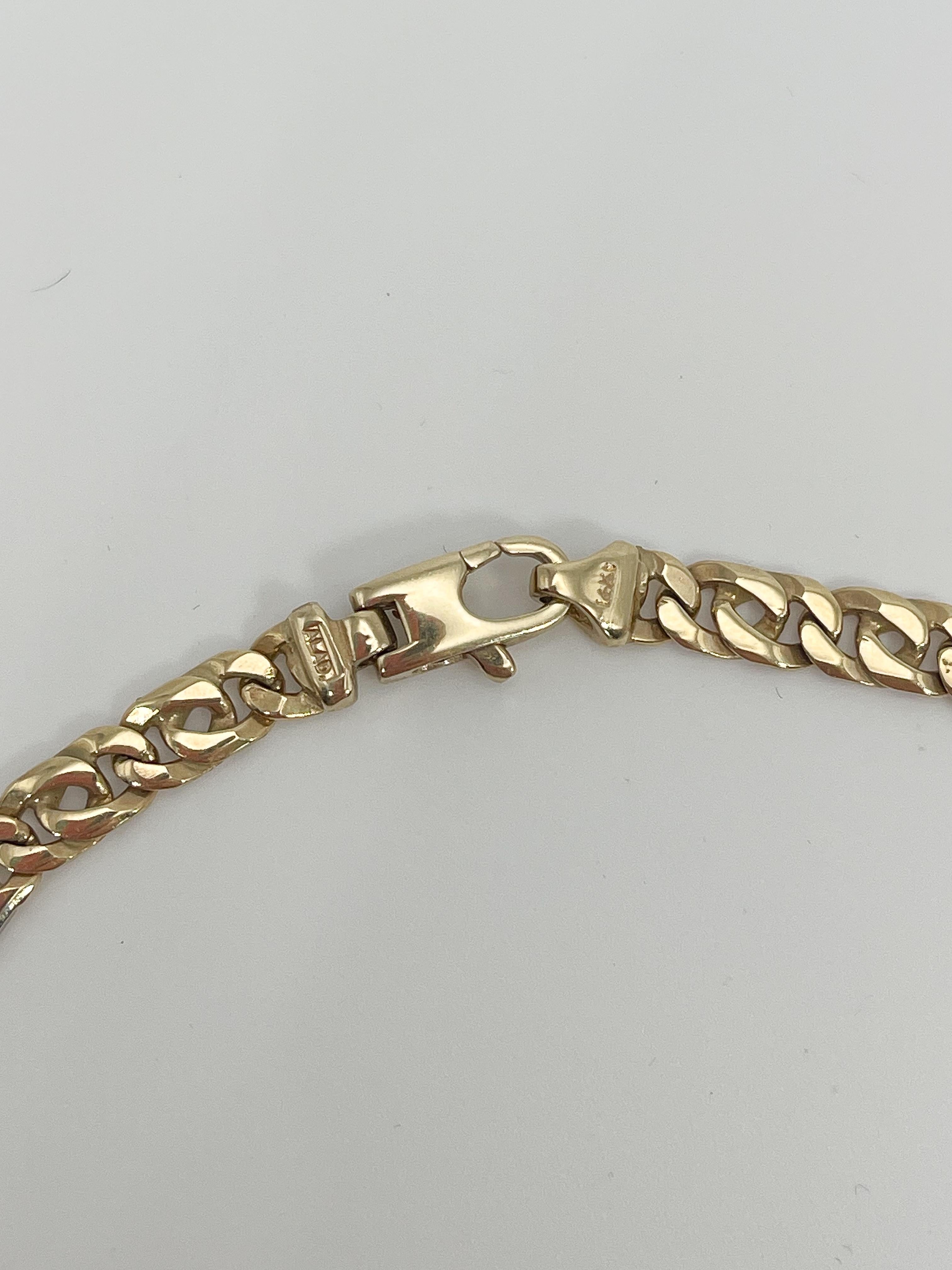 14K Yellow Gold Men's Fancy Link Bracelet For Sale 1