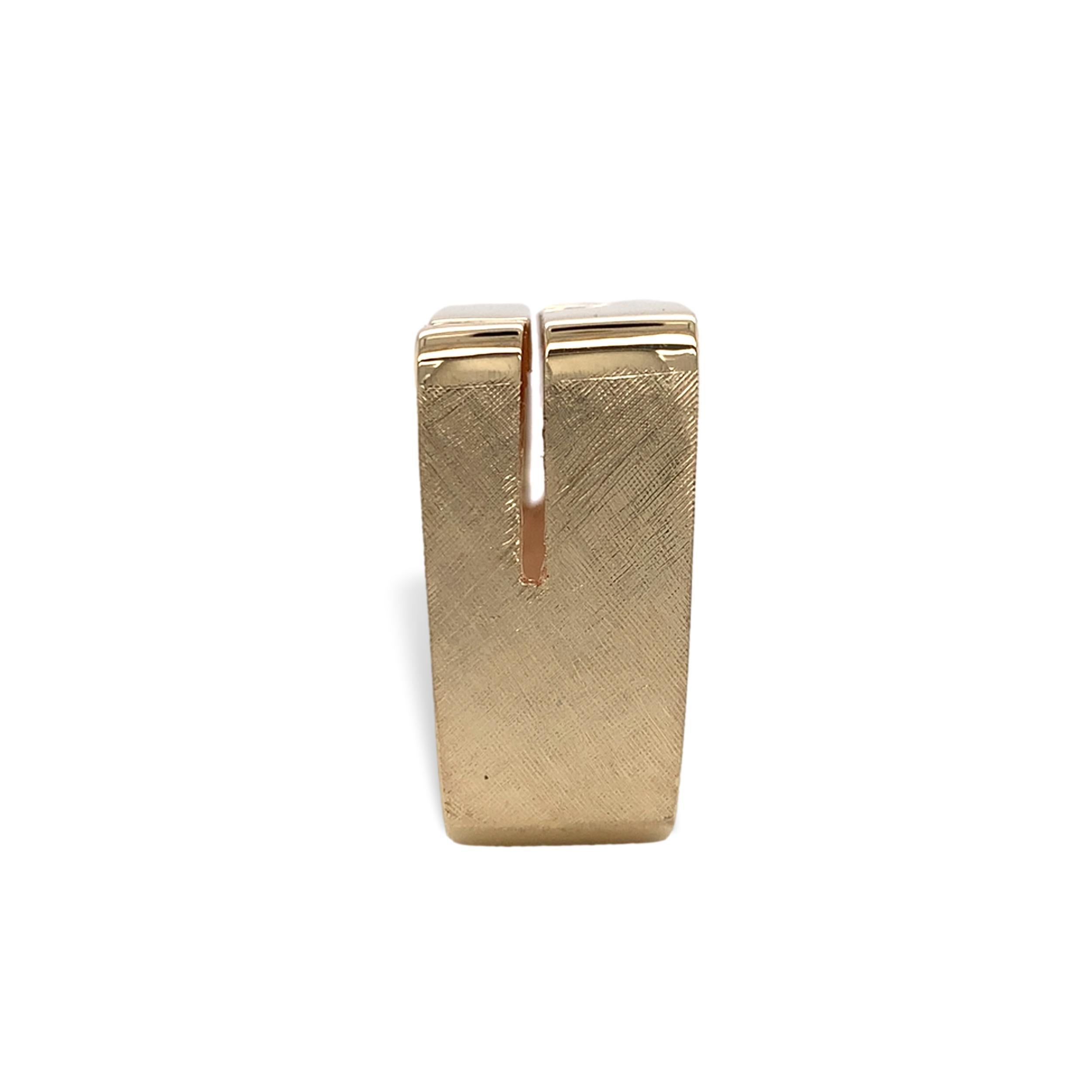 Bague design moderne en or jaune 14K pour homme avec design en briques Pour hommes en vente