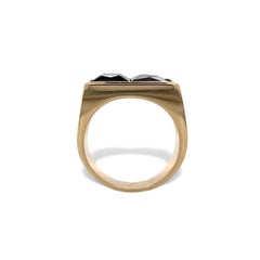 14K Yellow Gold Men's Modern Garnet Ring size 8.5