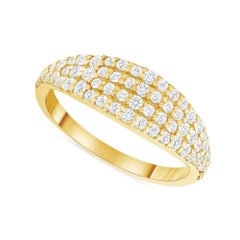 14K Yellow Gold Men's Ring 0.75 Carat Round Diamonds
