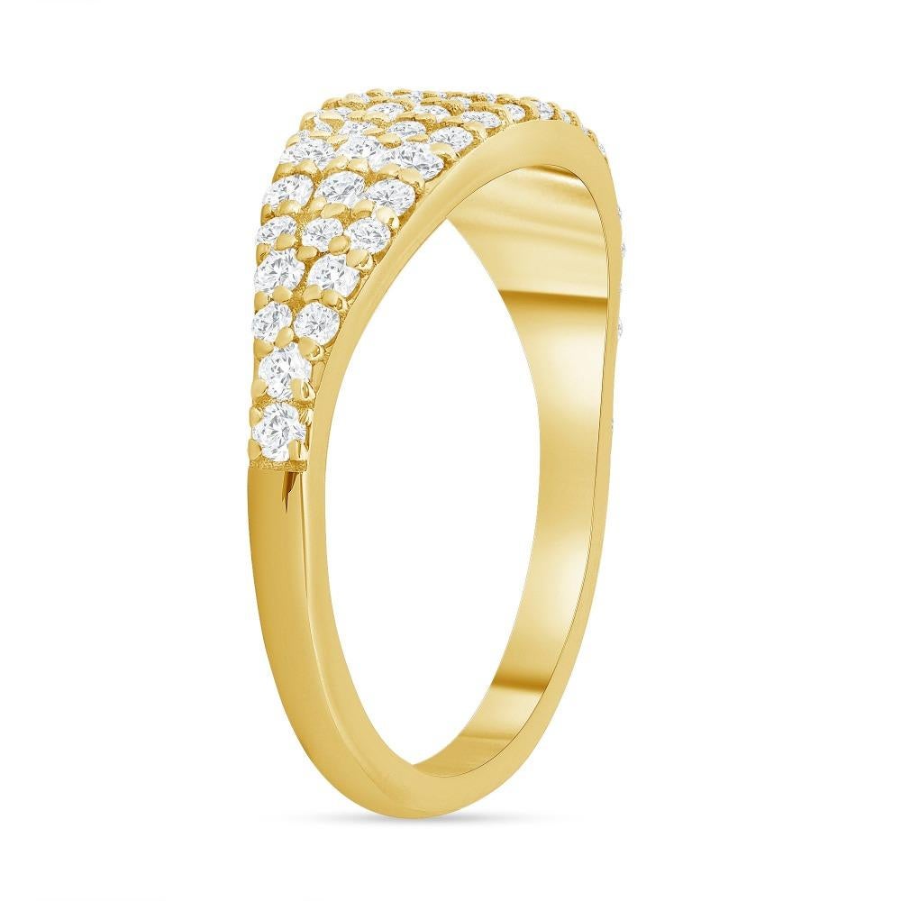 For Sale:  14K Yellow Gold Men's Ring 0.75 Carat Round Diamonds 3