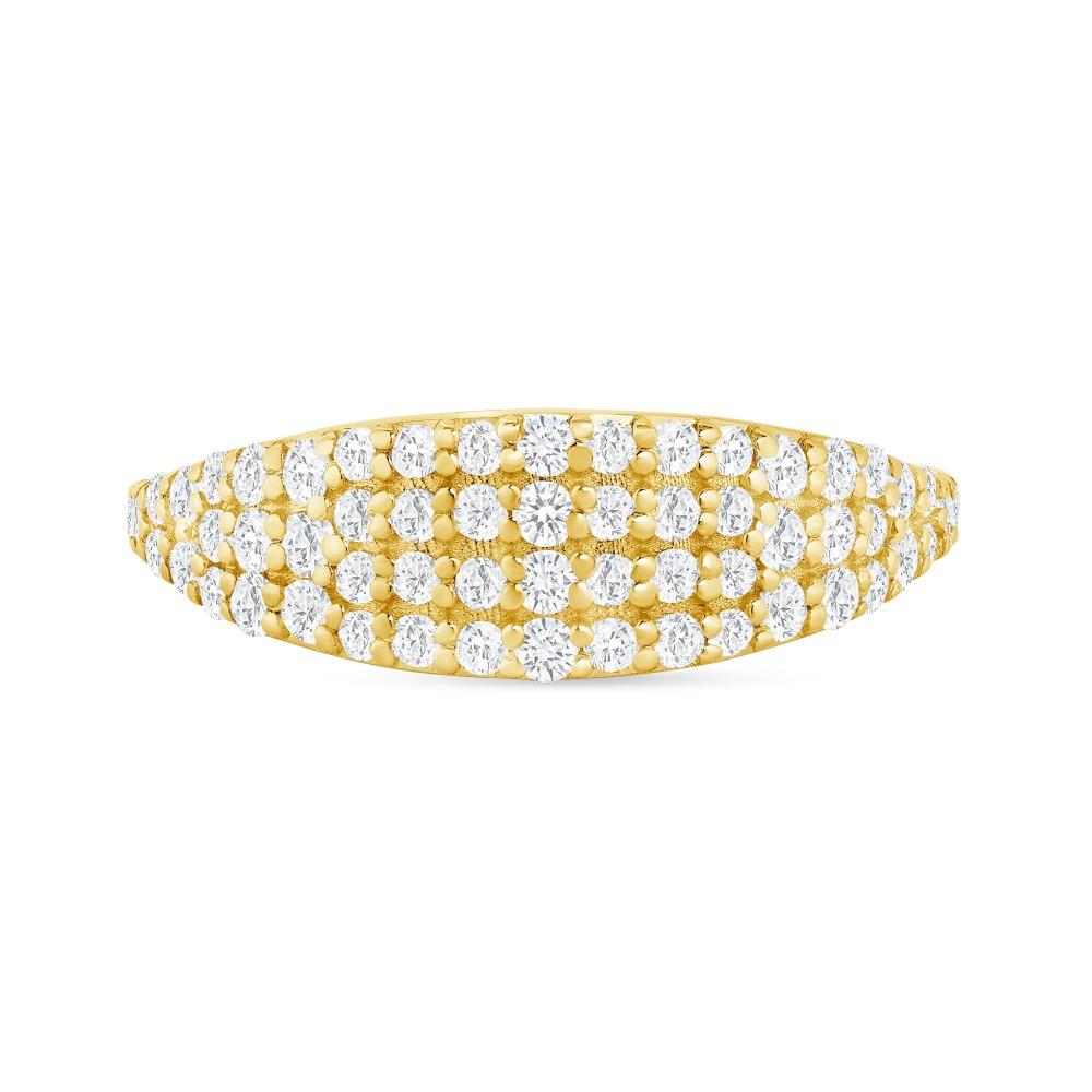 For Sale:  14K Yellow Gold Men's Ring 0.75 Carat Round Diamonds 4