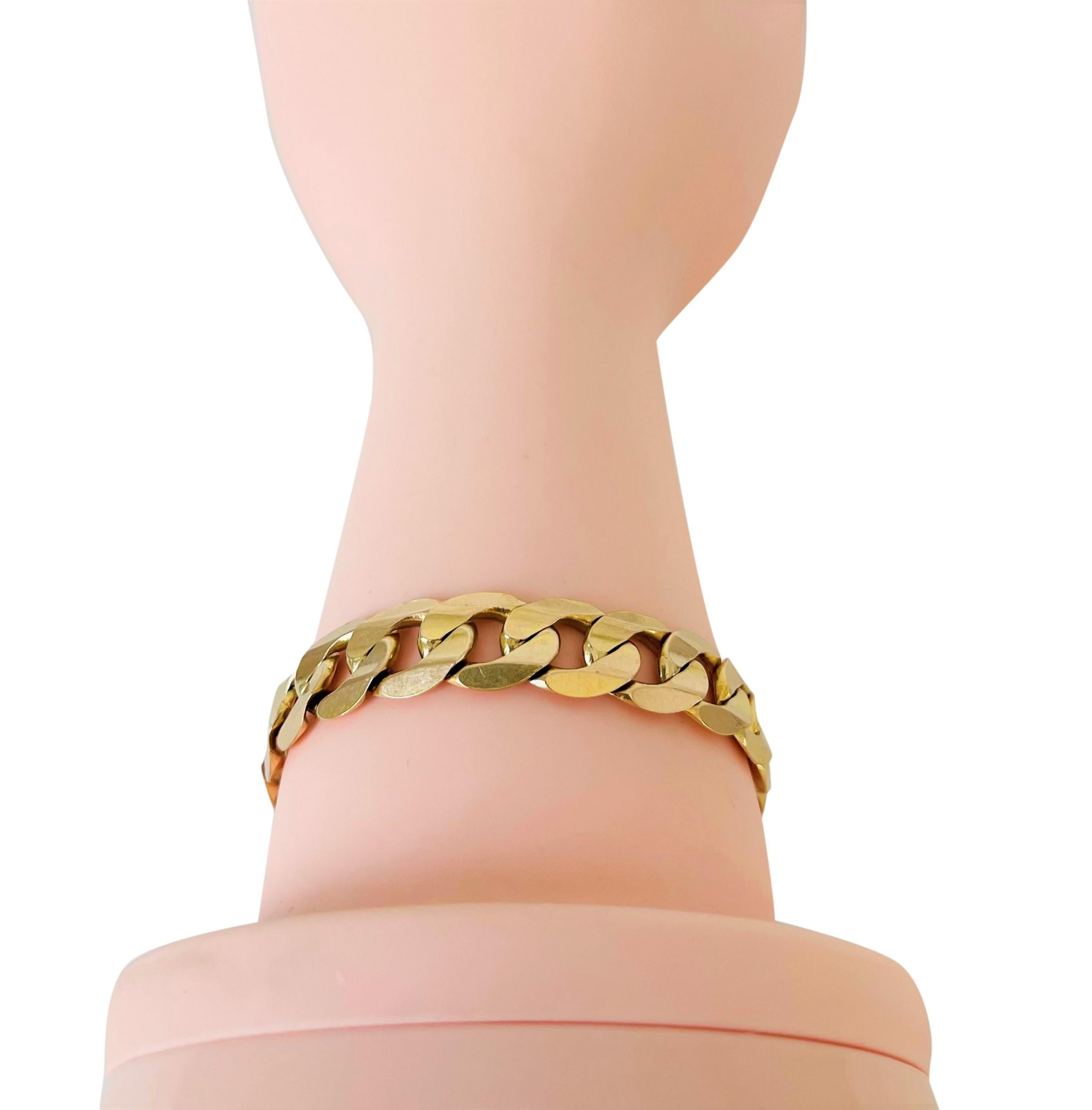 14 Karat Yellow Gold Men's Solid Heavy Curb Link Bracelet, Italy 5