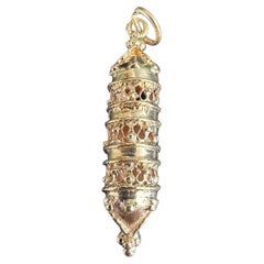 14K Yellow Gold Mezzuzah Scroll Charm #25087