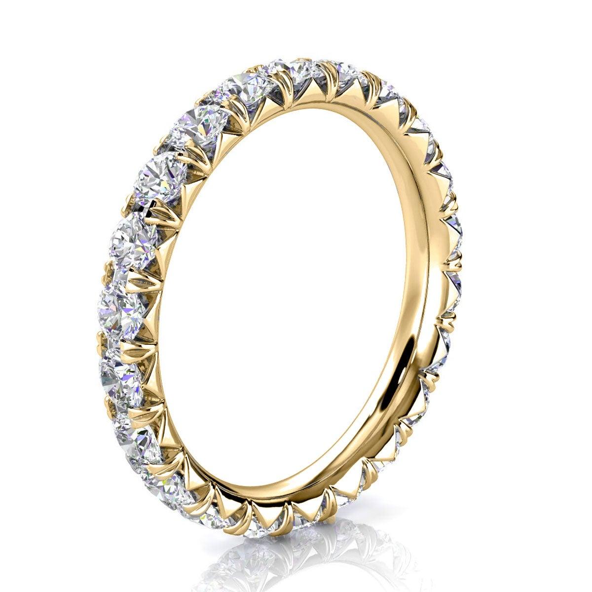 For Sale:  14k Yellow Gold Mia French Pave Diamond Eternity Ring '1 1/2 Ct. Tw' 2