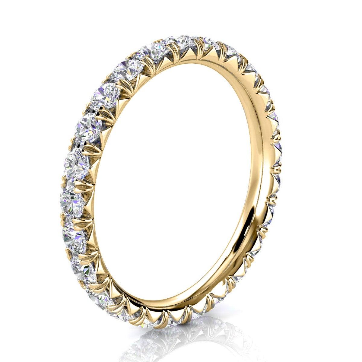 For Sale:  14k Yellow Gold Mia French Pave Diamond Eternity Ring '1 Ct. Tw' 2