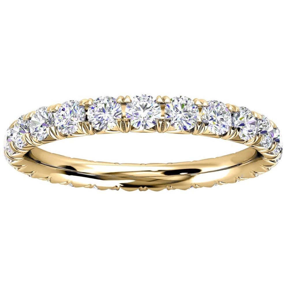 For Sale:  14k Yellow Gold Mia French Pave Diamond Eternity Ring '1 Ct. Tw'