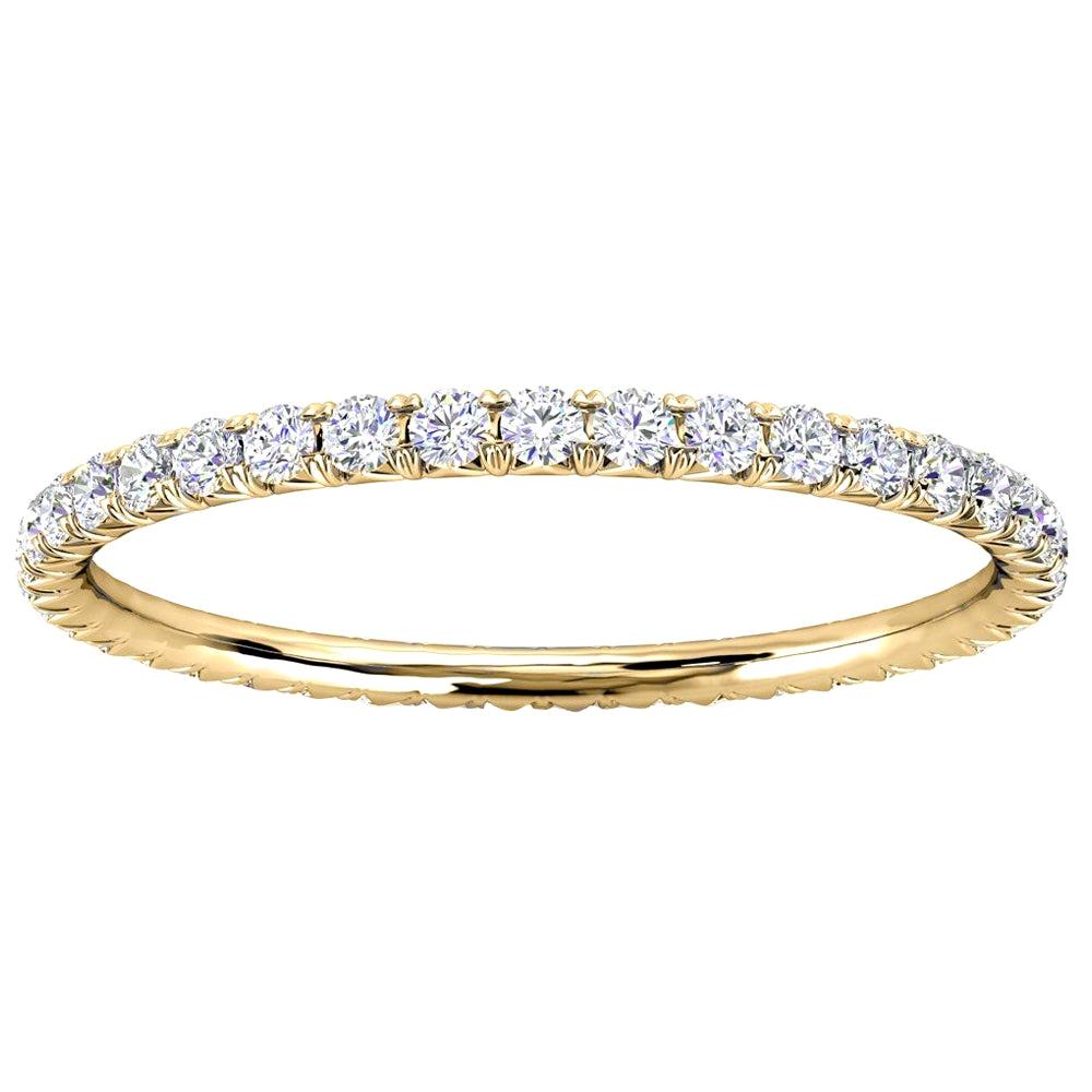 For Sale:  14k Yellow Gold Mia Mini French Pave Diamond Eternity Ring '1/3 Ct. Tw'