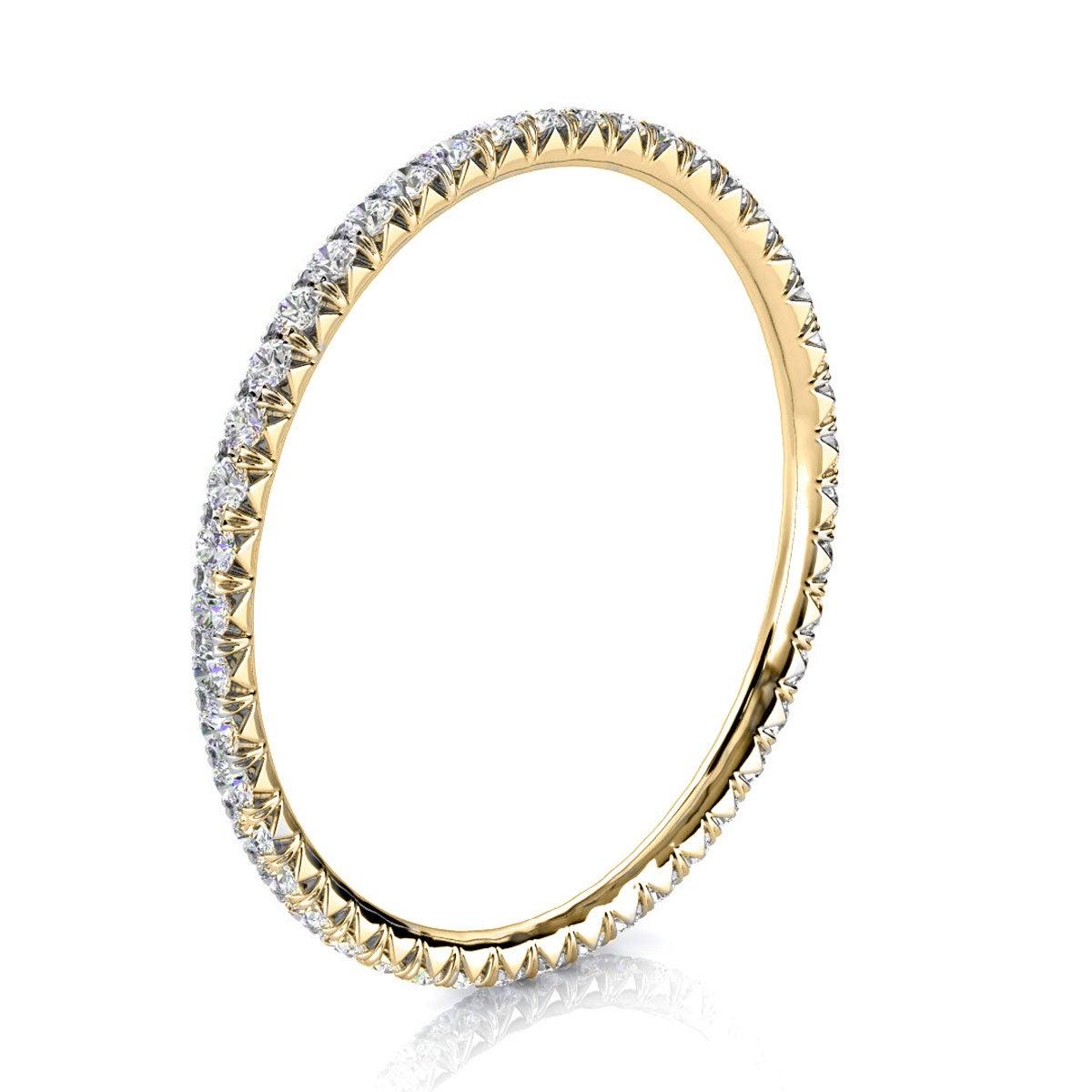 For Sale:  14K Yellow Gold Mia Petite French Pave Diamond Eternity Ring '1/4 Ct. Tw' 2