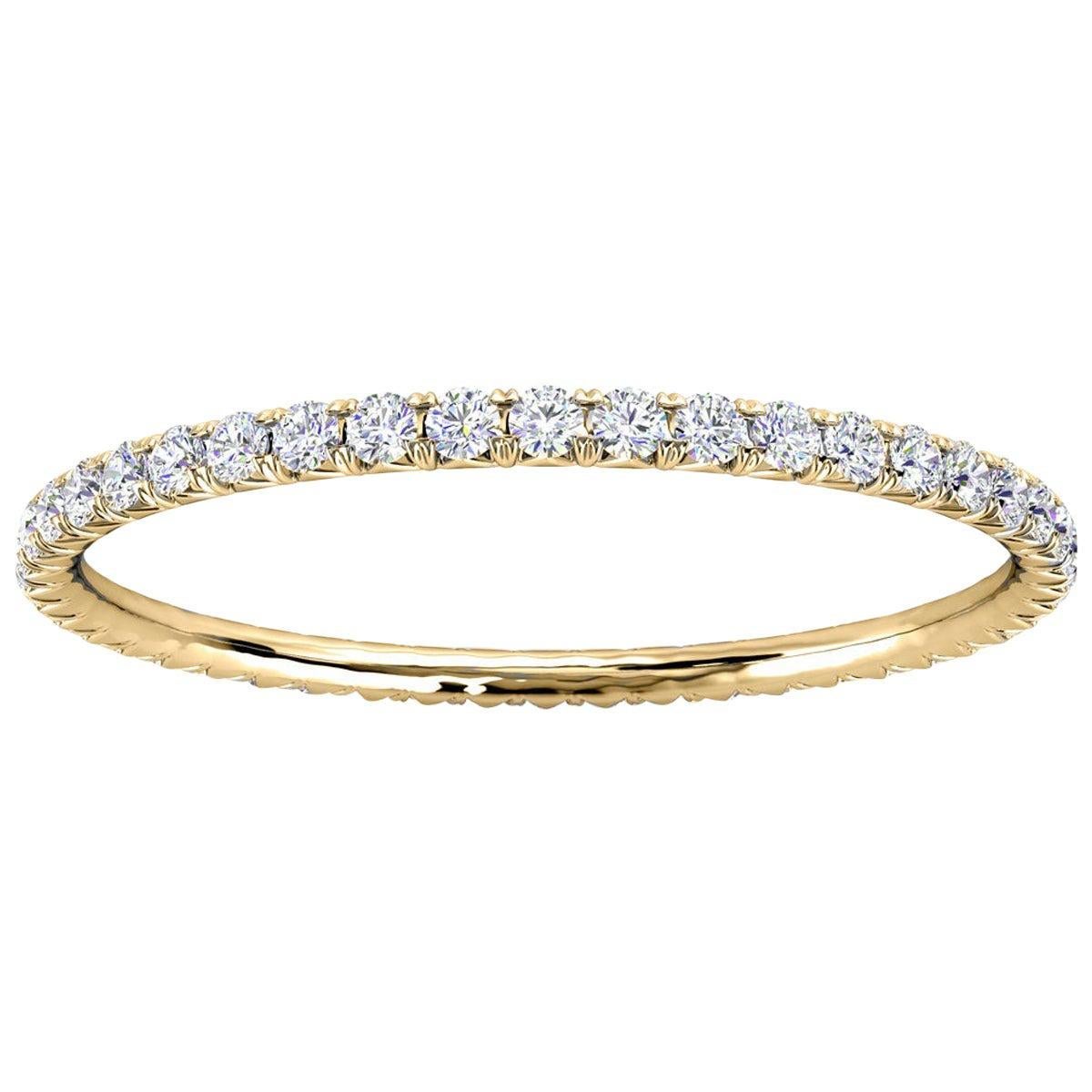For Sale:  14K Yellow Gold Mia Petite French Pave Diamond Eternity Ring '1/4 Ct. Tw'