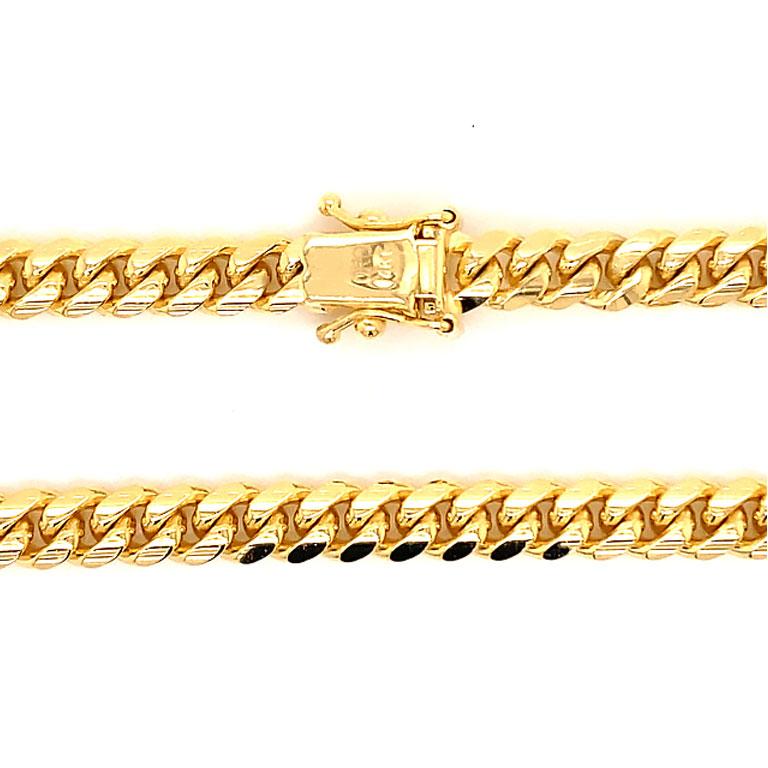 Modern 14K Yellow Gold Miami Cuban Chain 27.60 Grams, Brand New For Sale