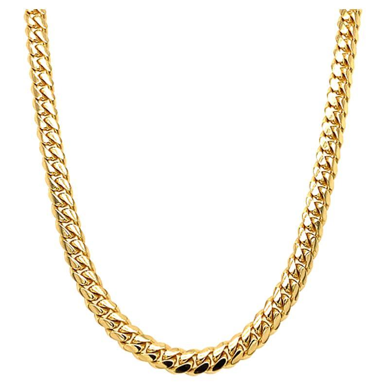 14K Yellow Gold Miami Cuban Chain 27.60 Grams, Brand New For Sale
