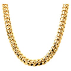 Used 14K Yellow Gold Miami Cuban Chain, 47.30 Grams, Brand New