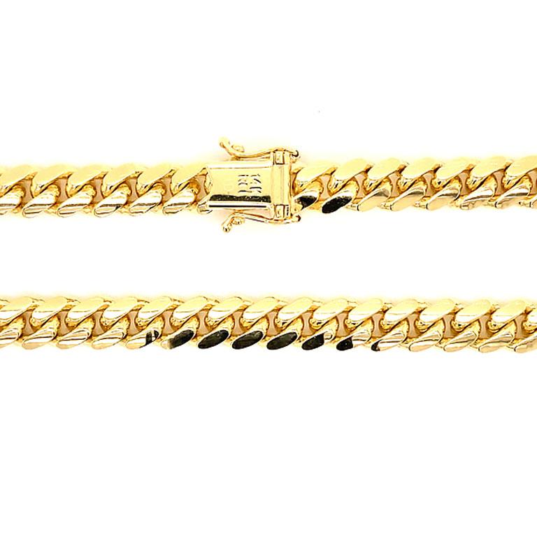 14K Gelbgold Miami Kubanische Kette, 87,20 Gramm, brandneu für Damen oder Herren