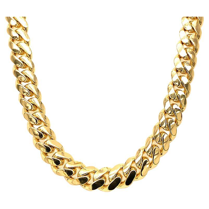14K Yellow Gold Miami Cuban Chain, 87.20 Grams, Brand New For Sale
