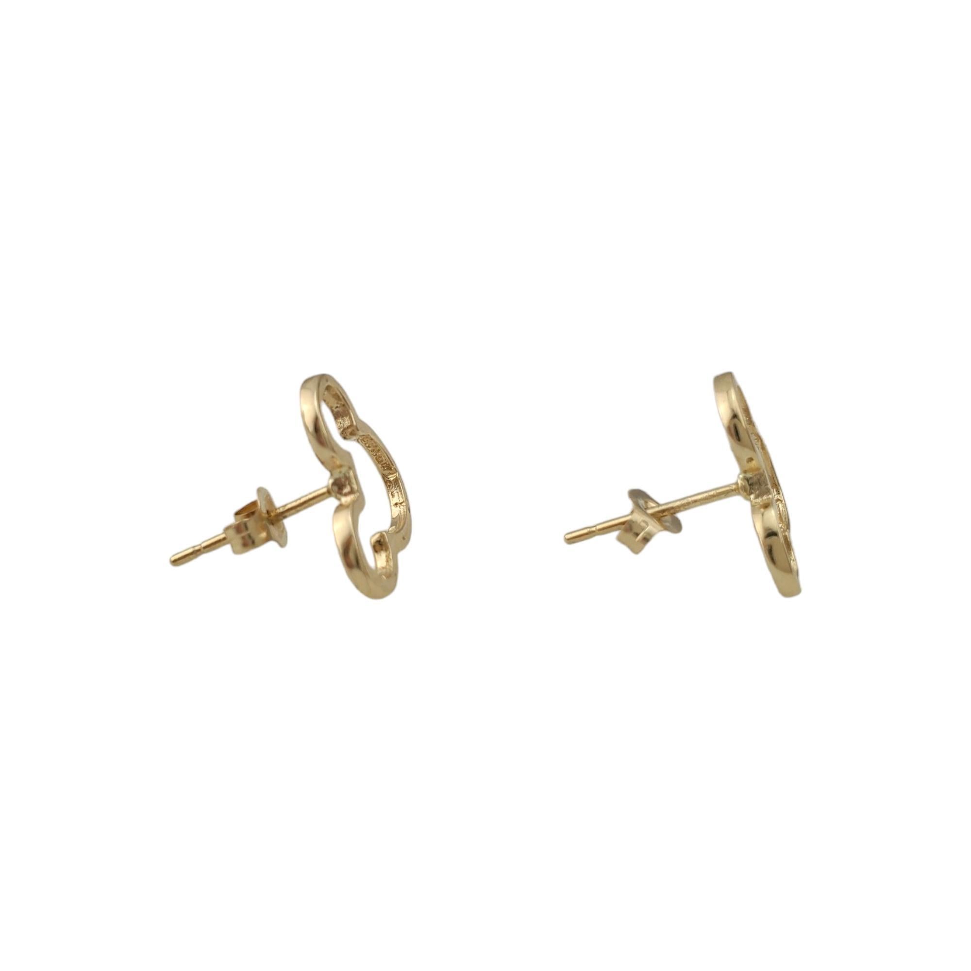 Women's 14K Yellow Gold Mickey Mouse Silhouette Stud Earrings #17745 For Sale