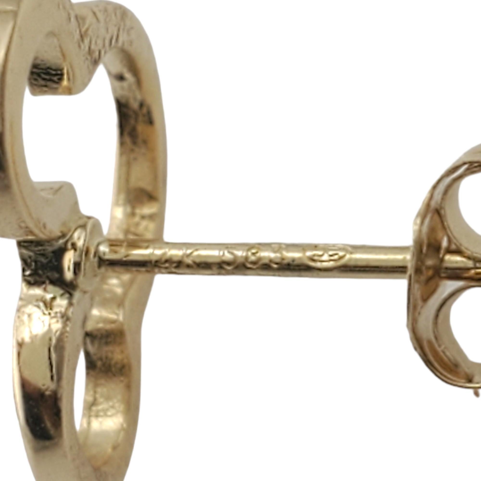 14K Yellow Gold Mickey Mouse Silhouette Stud Earrings #17745 For Sale 2