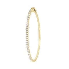 14 Karat Yellow Gold Micro-Prong Diamond Bangle '1 Carat'