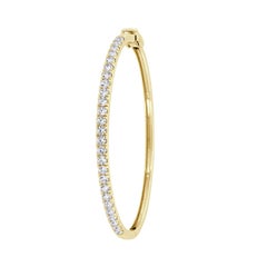 14 Karat Yellow Gold Micro-Prong Diamond Bangle '2 Carat'