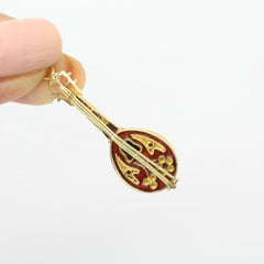 14K Yellow Gold Middle-Eastern "OUD" Enamel Pendant