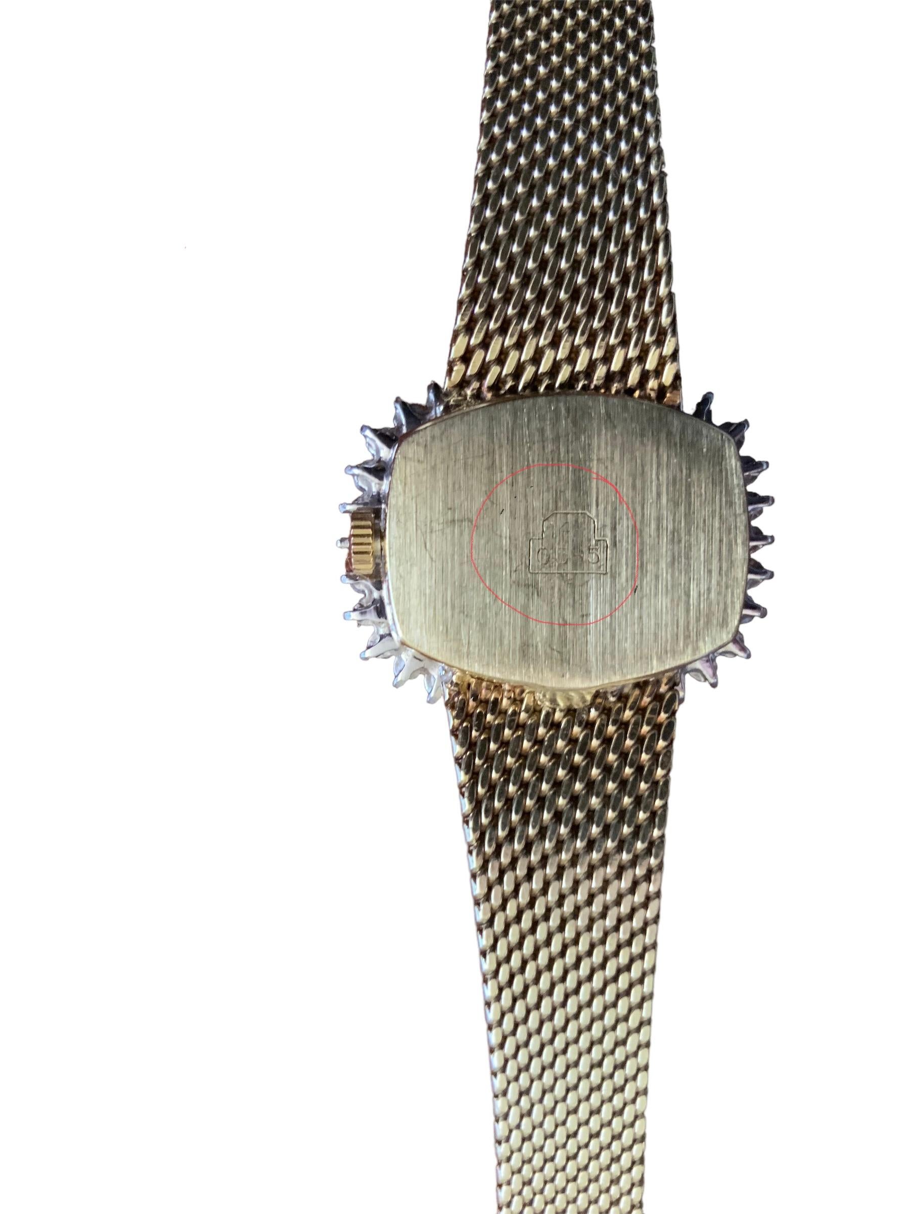 Round Cut 14k Yellow Gold Milord Women Wrist Watch For Sale
