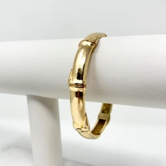 Vintage 14k Yellow Gold Ming's Hawaii Bamboo Bangle Bracelet