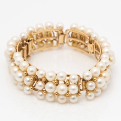 14k Yellow Gold Mings Hawaii Cultured Pearl Bracelet