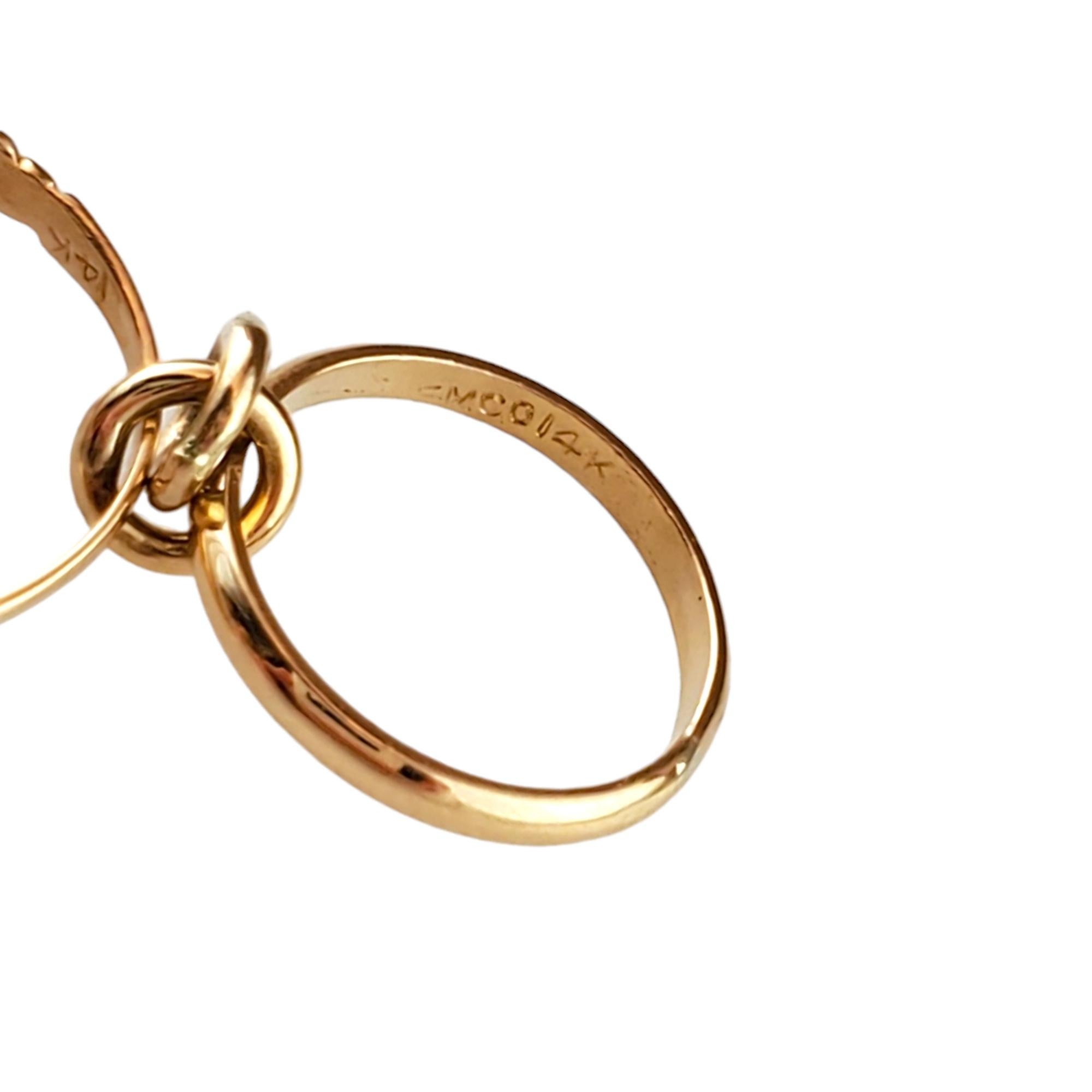 14K Gelbgold Mini-Verlobungsring & Ehering Charm #16284 Damen im Angebot