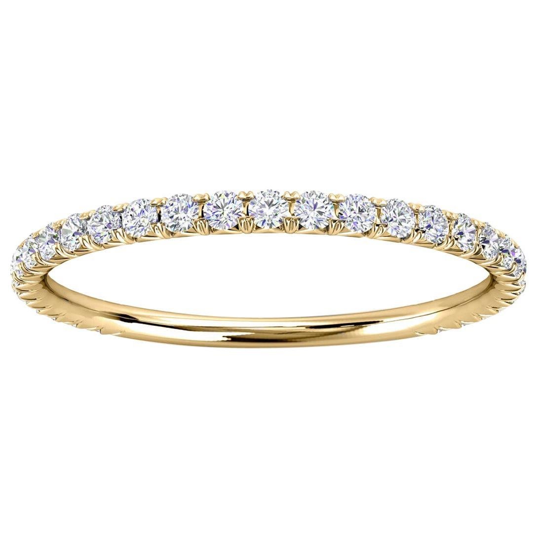 For Sale:  14k Yellow Gold Mini GIA French Pave Diamond Ring '1/4 Ct. Tw'