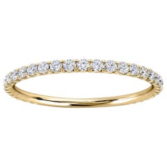 14k Yellow Gold Mini GIA French Pave Diamond Ring '1/4 Ct. Tw'