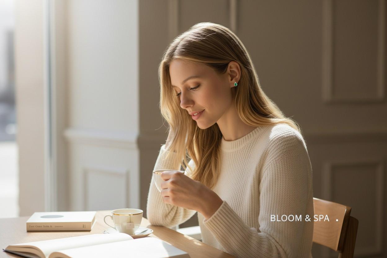 Gracieuse, vibrante et bien conçue, cette petite paire de boucles d'oreilles en or jaune 14 carats rehausse les bijoux de tous les jours d'une touche de couleur et d'éclat raffinés. Chaque boucle d'oreille est sertie d'une émeraude ronde d'un poids