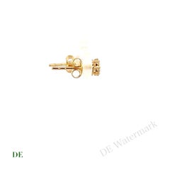 14k Yellow Gold Minimalist .28 Carat Diamond Cluster Earring Stud